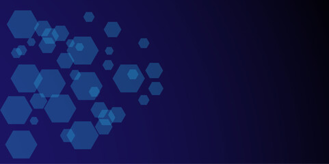 Vectors Abstract hexagon geometric blue pattern medical technology and science dark technology background.