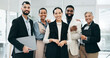 © peopleimages.com - Corporate, business people and face with management, teamwork and diversity in office. Collaboration, executive consultants and group portrait with leadership, solidarity and workforce confidence