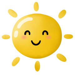 The yellow sun is smiling in the summer.