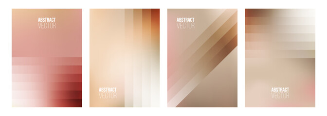 Aufkleber - Glass effect. Set of blurred backgrounds with color gradients for creative graphic design. Defocused colors. Vector illustration.