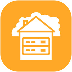 Sticker - Cloud House vector icon illustration of Cloud Computing iconset.