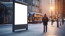 Advertising Billboard With Empty Display Mockup For Custom Ad Design On City Street