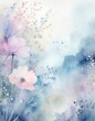 Piękna pastelowa akwarela, kwiaty na łące, dekoracja, tekstura, generative ai