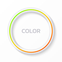 Wall Mural - circle frame, round border. 3d circle with gradient, neon colors. vector illustration.