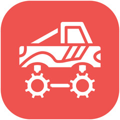 Sticker - Race Truck vector icon illustration of Auto Racing iconset.