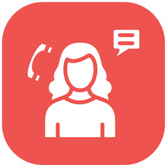 Sticker - Woman Talking on Call vector icon illustration of Housekeeping iconset.