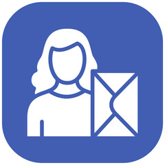 Sticker - Woman with Envelope vector icon illustration of Housekeeping iconset.