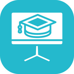 Wall Mural - Online Graduation Icon