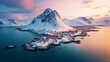 Aerial view of the Lofoten Islands, Norway.