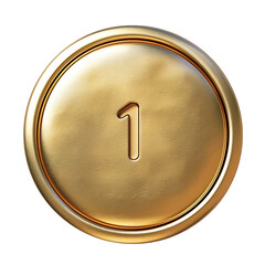 Canvas Print - 1 number icon golden button