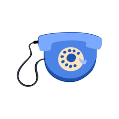 Poster - hotline telephone retro cartoon vector illustration