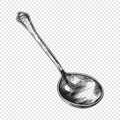 Spoon. Hand drawn engraving style vector illustrations.