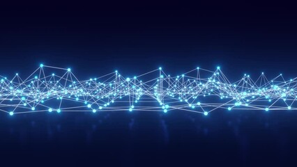 Global network connections. Abstract neural networks in cyberspace. Futuristic grid artificial intelligence. Technology virtual cyber dynamic. 3D rendering.