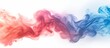 Vibrant and colorful smoke swirls floating on pure white background for art and design inspiration