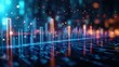 © visoot - Creative forex chart on blue bokeh wallpaper. Finance and invest concept. Double exposure. 3D Rendering. Generative AI.