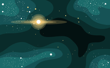 Wall Mural - vector space background . cute flat style template with stars in outer space