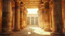 Interior Of A Royal Palace Castle Of Egyptian Empire In Ancient Times Background Generative AI Illustration