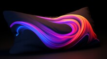 A Neon-colored Pillow On A Black Background, Highlighting The Vibrant Colors