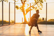 © mary_markevich - black man doing sports, playing basketball on sunrise, active lifestyle, sunny summer morning