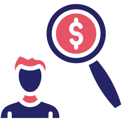 Wall Mural - Search Investor vector icon illustration of Finance and Money iconset.