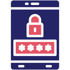 Sticker - Mobile Password Icon vector icon illustration of Networking and Data Sharing iconset.