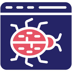 Sticker - Website Bug Icon vector icon illustration of Networking and Data Sharing iconset.