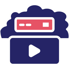 Poster - Cloud Video vector icon illustration of Cloud Computing iconset.