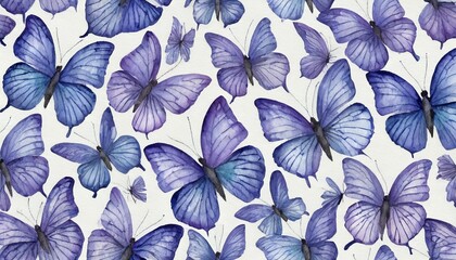 Wall Mural - very peri seamless watercolor butterfly pattern watercolor illustration for wrapping paper background fabric print wallpaper card