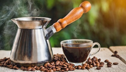 the pot with coffee