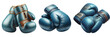 Detailed Blue Boxing Gloves isolated on Transparent or white background