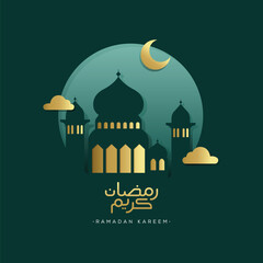 Wall Mural - Ramadan Kareem. Islamic greeting card template with ramadan for wallpaper design. Poster, media banner