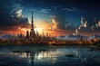 A photo of dubai view with skyline Generative AI