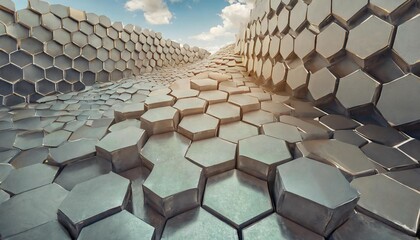 Wall Mural - abstract hexagonal background 3d rendering