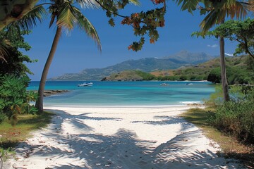 Wall Mural - beach with palm trees