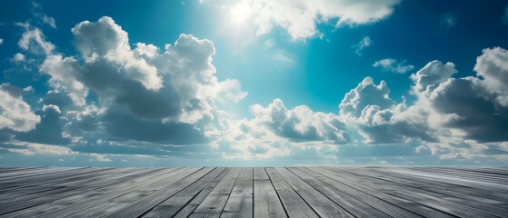 Wall Mural - sky, nature, blue, background, wood, outdoor, cloudy