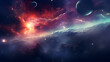 Fantasy space background with planet. stars and nebula.  illustration.
