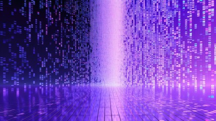  Background binary code is in lavender color.