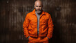 Convict in an orange jacket