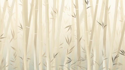 Poster - Background with bamboo forest in Ivory color.