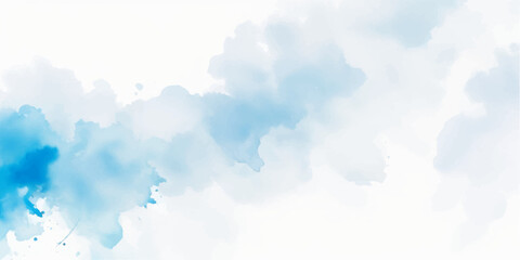  abstract soft brush painted white and blue watercolor background.	