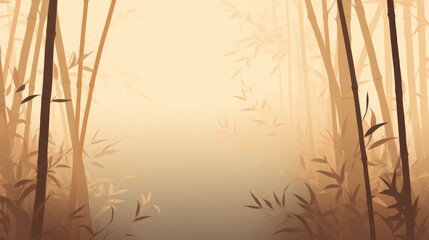 Poster - Background with bamboo forest in Tan color.