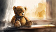 teddy bear on the windowsill
