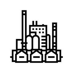 Wall Mural - refinery oil industry line icon vector. refinery oil industry sign. isolated contour symbol black illustration