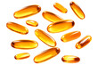 Falling Fish oil pill PNG , omega 3 PNG isolated on a white And transparent background - supplement Fish oil capsule pharmacy drug vitamin supplement 