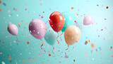 Fototapeta Koty - Flying Balloons Floating in the Air