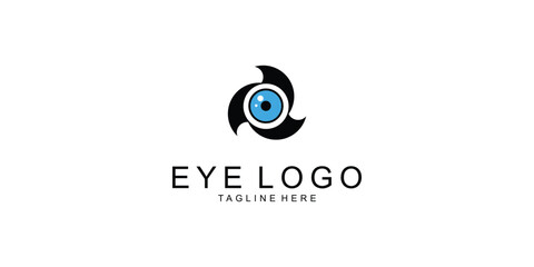 Simple eye logo design with modern concept| premium vector
