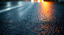 Blurry Photo Of Wet Road At Night