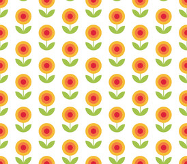 Wall Mural - Retro, vintage style floral pattern design background. Pattern graphics used for wallpaper, tiles, fabric, fashion, textures and interiors.