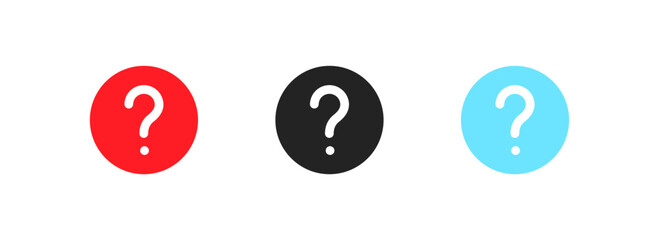 Wall Mural - Question mark icons set. Flat, color, set of question marks. Vector icons
