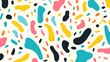 Fun colorful line doodle seamless pattern. Creative minimalist style art background for children or trendy design with basic shapes. Simple party confetti texture, childish scribble shape backdrop